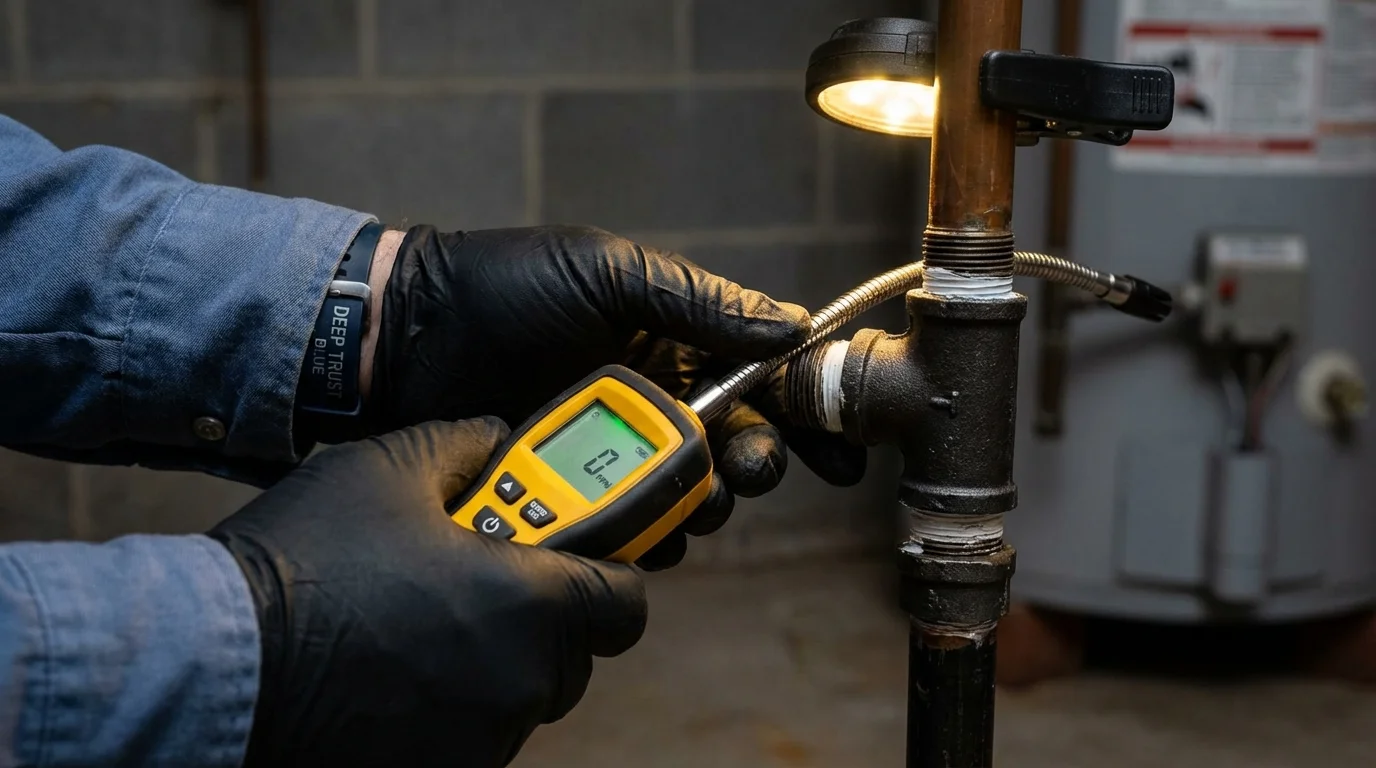 Gas leak detection with electronic sniffer by Johns Plumbing LLC in Surry